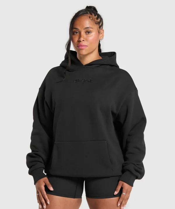 Gymshark Hoodies & Sweatshirts*Embroidered Logo Oversized Hoodie Black