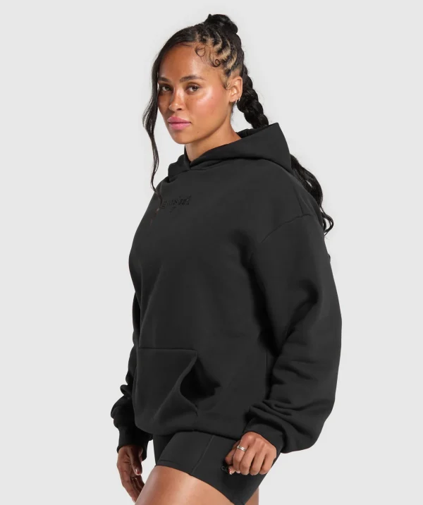 Gymshark Hoodies & Sweatshirts*Embroidered Logo Oversized Hoodie Black