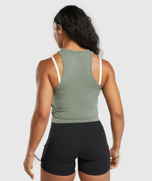 Gymshark Tank Tops | Crop Tops*Essential Cotton Midi Tank UnitGreen