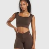 Gymshark Crop Tops | T-shirts & Tops*Everyday Cap Sleeve Crop Top ArchiveBrown