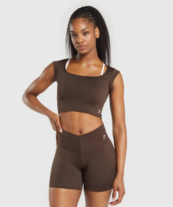 Gymshark Crop Tops | T-shirts & Tops*Everyday Cap Sleeve Crop Top ArchiveBrown