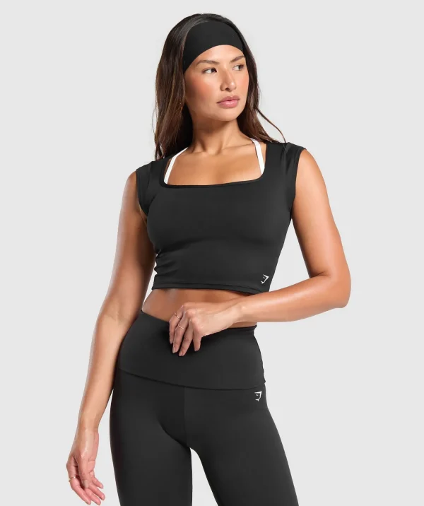 Gymshark Crop Tops | T-shirts & Tops*Everyday Cap Sleeve Crop Top Black