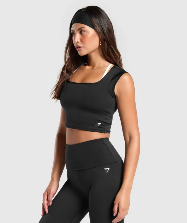 Gymshark Crop Tops | T-shirts & Tops*Everyday Cap Sleeve Crop Top Black