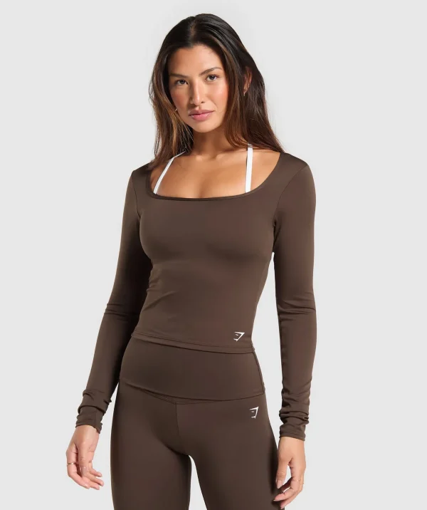 Gymshark Crop Tops | T-shirts & Tops*Everyday Long Sleeve Midi Top ArchiveBrown