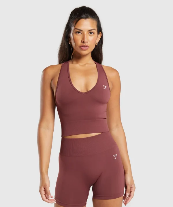 Gymshark Tank Tops | Crop Tops*Everyday Seamless Crop Tank BurgundyBrown