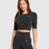 Gymshark Crop Tops | T-shirts & Tops*Everyday Seamless Crop Top Black