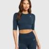 Gymshark Crop Tops | T-shirts & Tops*Everyday Seamless Crop Top Navy