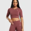 Gymshark Crop Tops | T-shirts & Tops*Everyday Seamless Crop Top BurgundyBrown