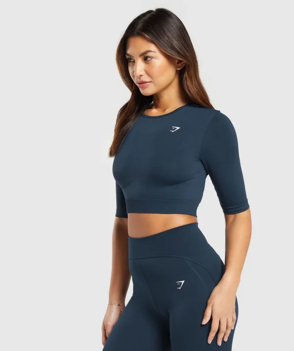 Gymshark Crop Tops | T-shirts & Tops*Everyday Seamless Crop Top Navy