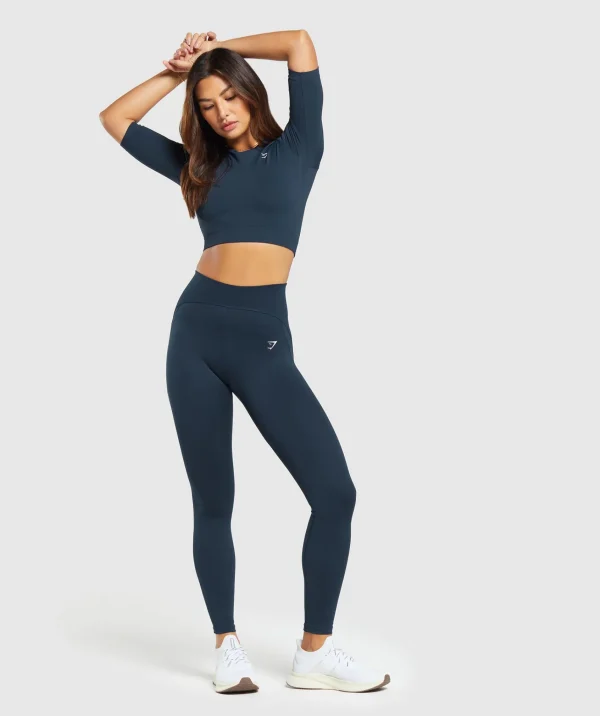 Gymshark Crop Tops | T-shirts & Tops*Everyday Seamless Crop Top Navy