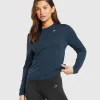 Gymshark T-shirts & Tops*Everyday Seamless Long Sleeve Top Navy