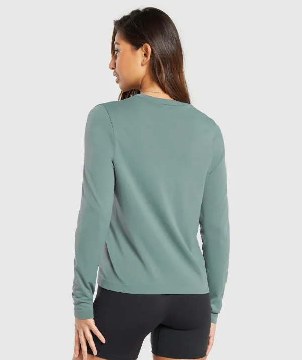 Gymshark T-shirts & Tops*Everyday Seamless Long Sleeve Top CargoTeal