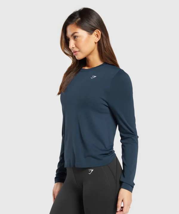 Gymshark T-shirts & Tops*Everyday Seamless Long Sleeve Top Navy