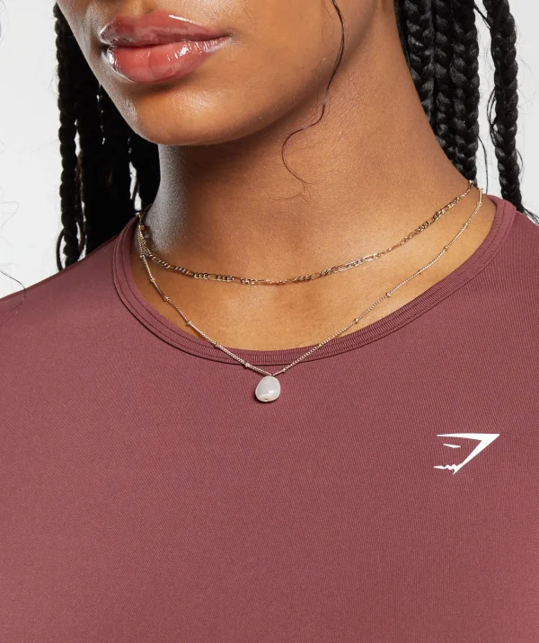 Gymshark Crop Tops | T-shirts & Tops*Everyday Seamless Long Sleeve Crop Top BurgundyBrown