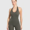 Gymshark Bodysuits*Everyday Seamless 5" All in One Short StrengthGreen