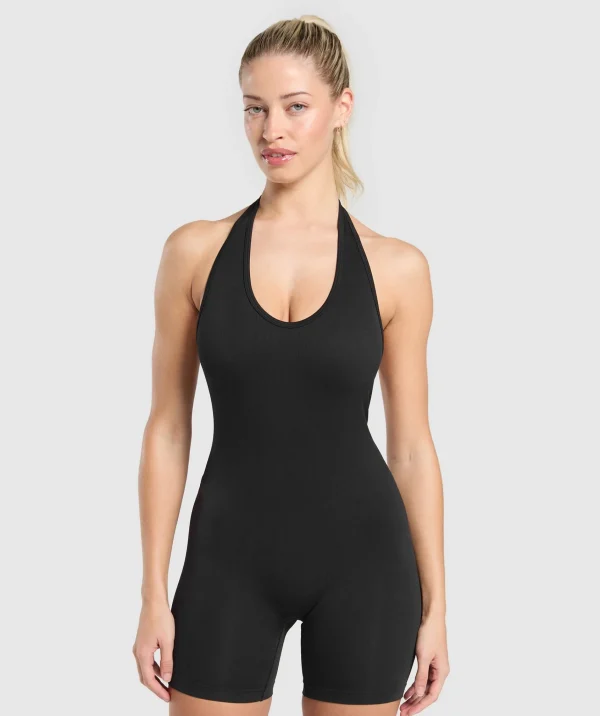 Gymshark Bodysuits*Everyday Seamless 5" All in One Short Black