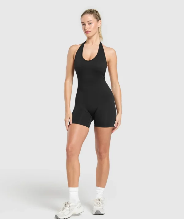 Gymshark Bodysuits*Everyday Seamless 5" All in One Short Black