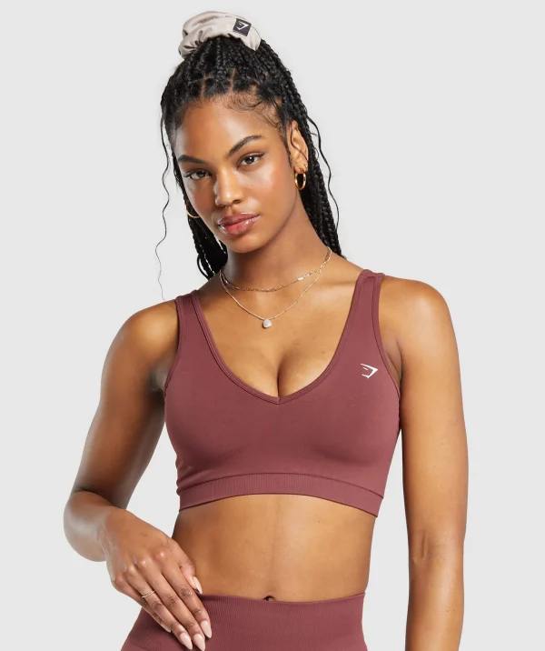 Gymshark Sports Bras*Everyday Seamless Sports Bra BurgundyBrown