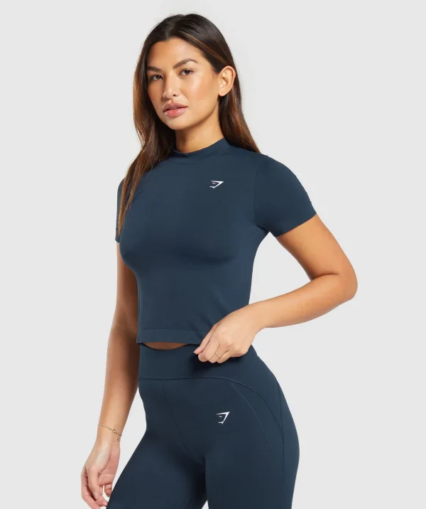 Gymshark T-shirts & Tops*Everyday Seamless Tight Fit Tee Navy