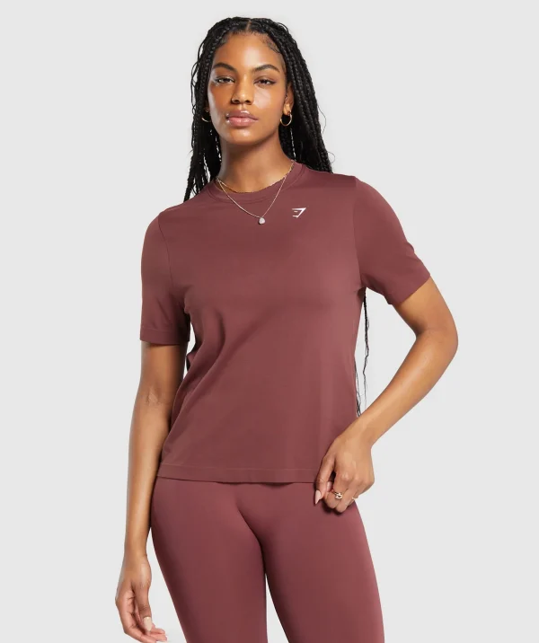 Gymshark T-shirts & Tops*Everyday Seamless T-Shirt BurgundyBrown