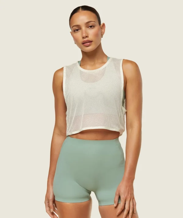 Gymshark Tank Tops | Crop Tops*everywear Cropped Mesh Tank SoftWhite