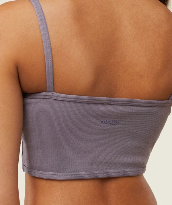 Gymshark Sports Bras*everywear Ribbed Bandeau Bra FogPurple