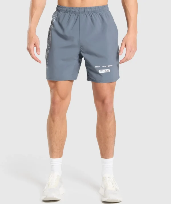 Gymshark Shorts*Fitness Graphic Shorts IronBlue