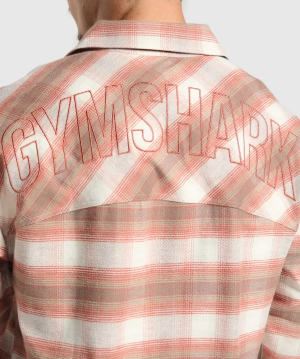 Gymshark T-shirts & Tops*Flannel Shirt SoftWhite