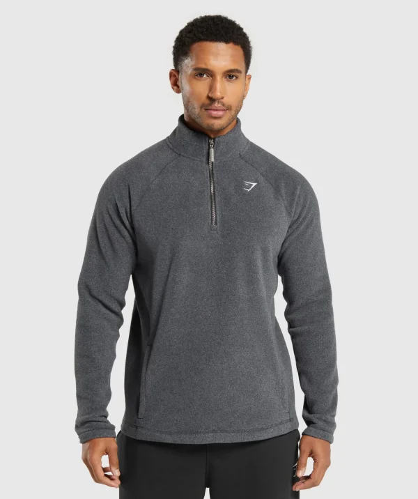 Gymshark Jackets*Fleece 1/4 Zip Black/GraphiteGrey