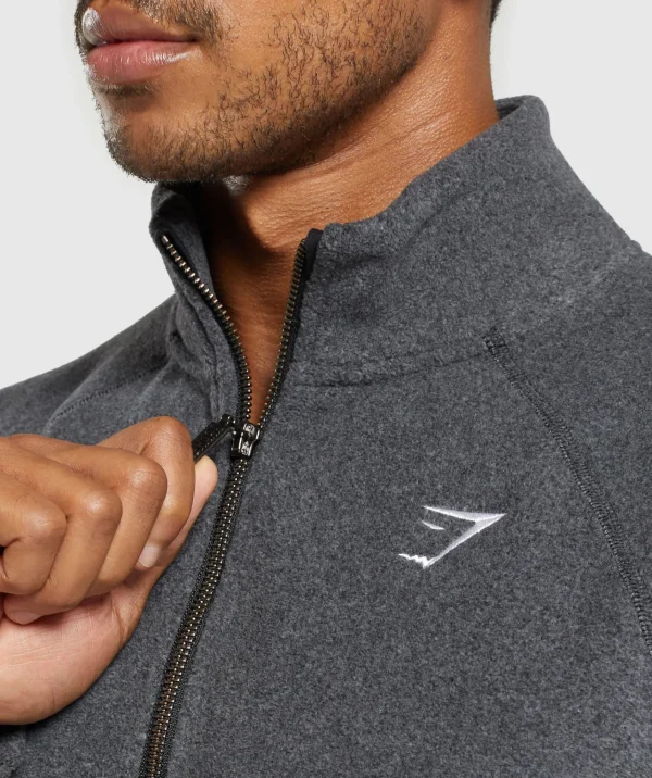 Gymshark Jackets*Fleece 1/4 Zip Black/GraphiteGrey