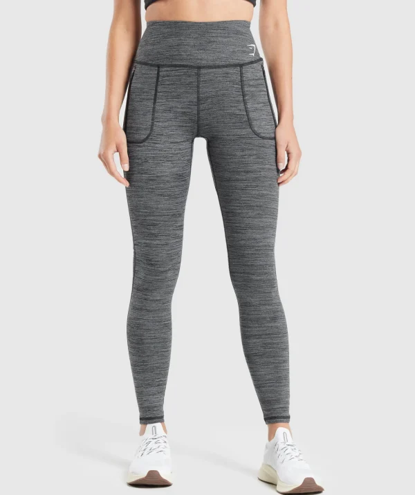 Gymshark Leggings With Pockets | Black Leggings*Fleece Lined Pocket Leggings Black/PitchGrey