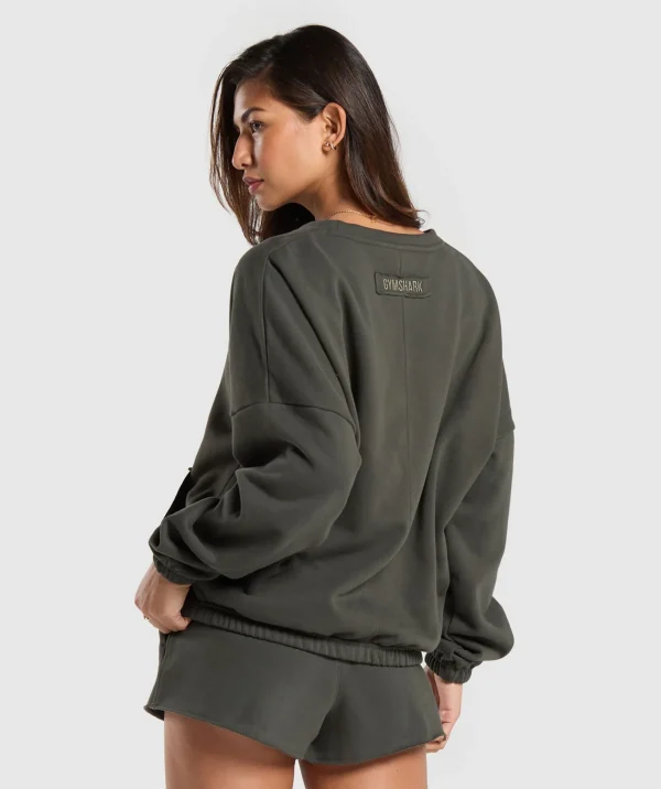 Gymshark Hoodies & Sweatshirts*Fleece Oversized Sweatshirt StrengthGreen