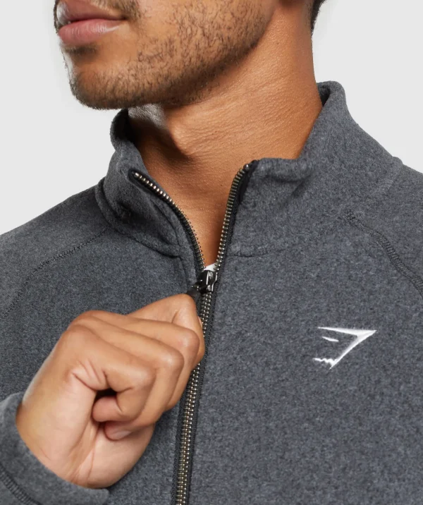 Gymshark Jackets*Fleece Zip Through Jacket Black/GraphiteGrey