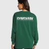 Gymshark T-shirts & Tops*Fraction Long Sleeve T-Shirt ConditioningGreen