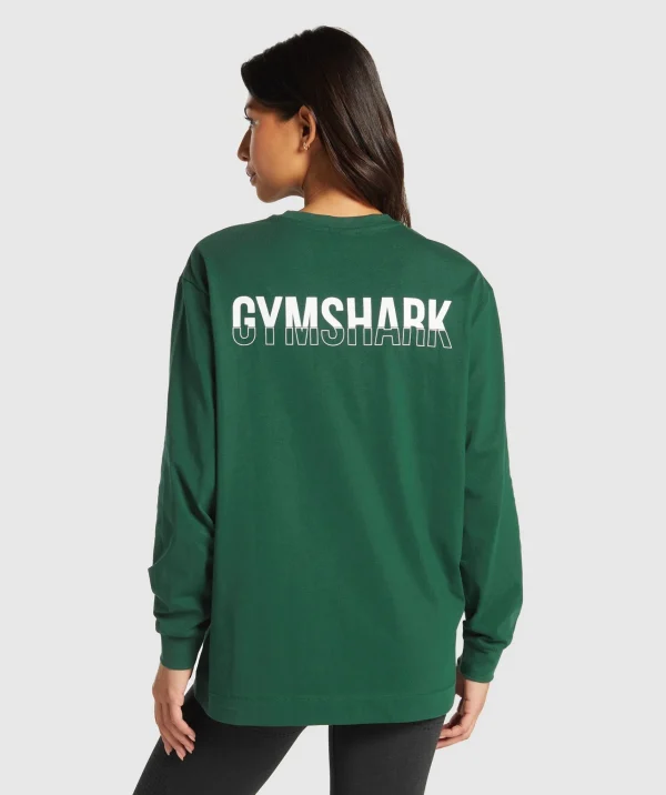 Gymshark T-shirts & Tops*Fraction Long Sleeve T-Shirt ConditioningGreen