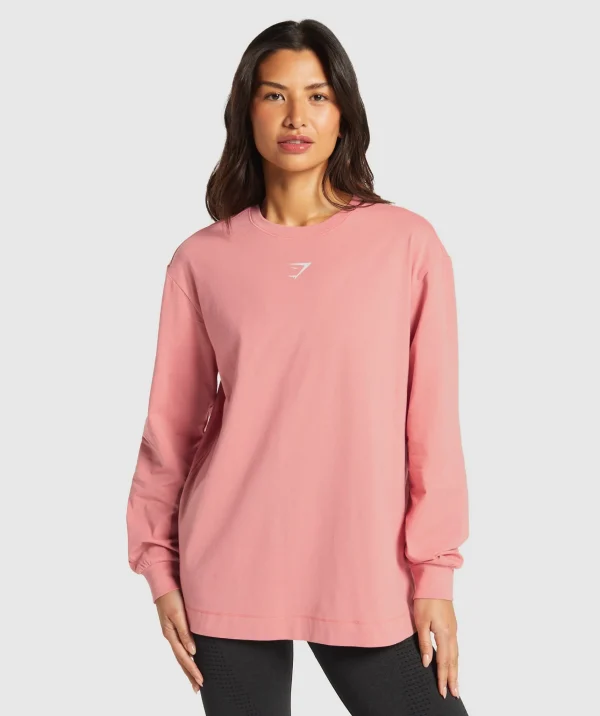 Gymshark T-shirts & Tops*Fraction Long Sleeve T-Shirt ClassicPink