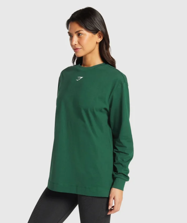 Gymshark T-shirts & Tops*Fraction Long Sleeve T-Shirt ConditioningGreen