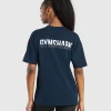 Gymshark T-shirts & Tops*Fraction Oversized T-Shirt Navy