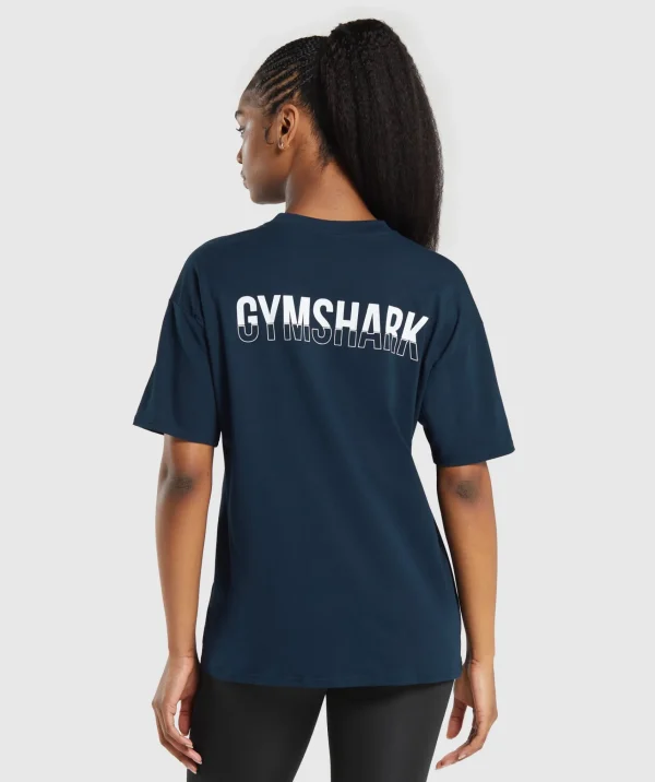 Gymshark T-shirts & Tops*Fraction Oversized T-Shirt Navy