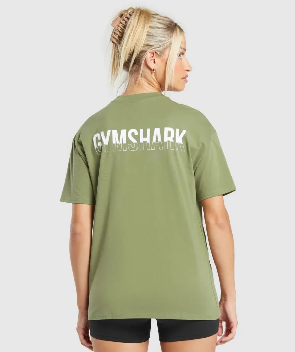 Gymshark T-shirts & Tops*Fraction Oversized T-Shirt CargoGreen