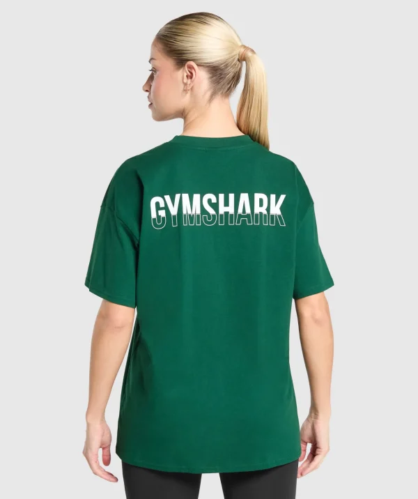 Gymshark T-shirts & Tops*Fraction Oversized T-Shirt ConditioningGreen