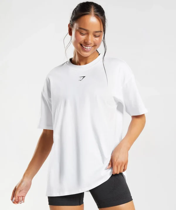 Gymshark T-shirts & Tops*Fraction Oversized T-Shirt White