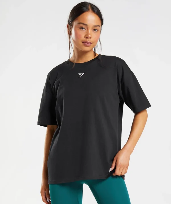 Gymshark T-shirts & Tops*Fraction Oversized T-Shirt Black/White