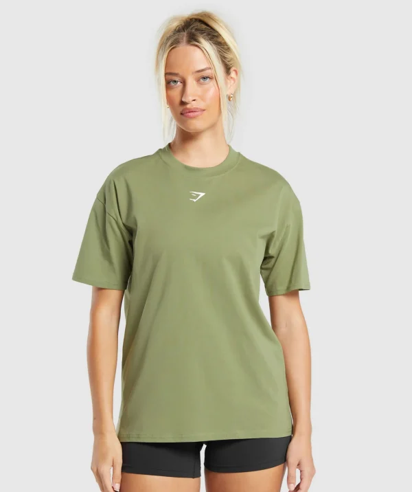 Gymshark T-shirts & Tops*Fraction Oversized T-Shirt CargoGreen