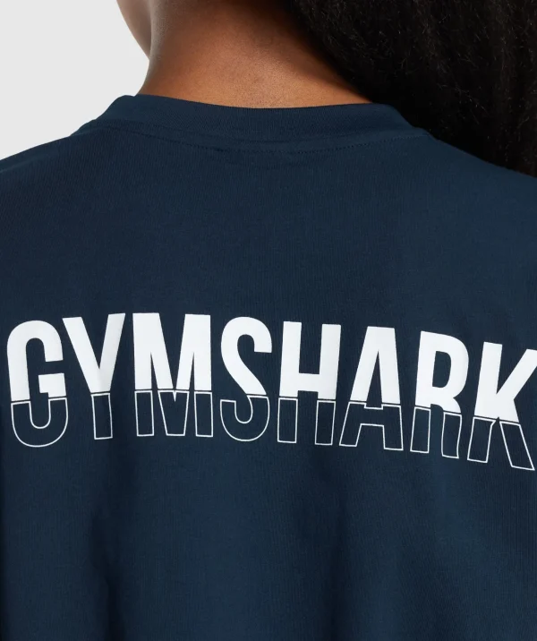 Gymshark T-shirts & Tops*Fraction Oversized T-Shirt Navy