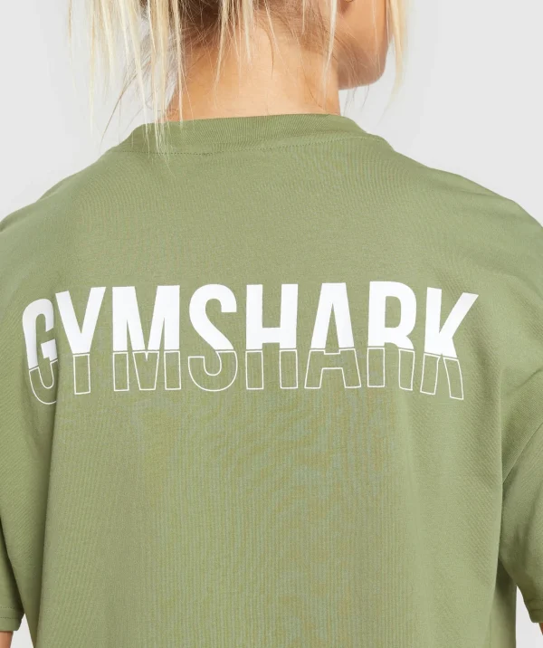 Gymshark T-shirts & Tops*Fraction Oversized T-Shirt CargoGreen