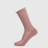 Gymshark Crew Socks*Frill Crew Single Sock BrickBrown/MutedPink