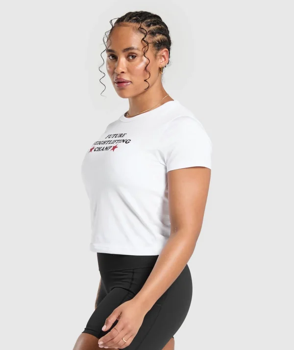 Gymshark Crop Tops | T-shirts & Tops*Future Weightlifting Champ Baby Tee White