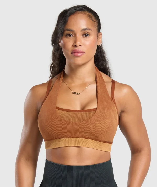 Gymshark Sports Bras*Gains Seamless Bralette CopperBrown