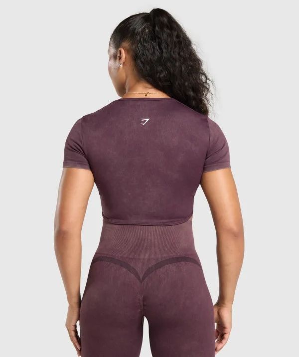 Gymshark Crop Tops*Gains Seamless Crop Top DepthPurple